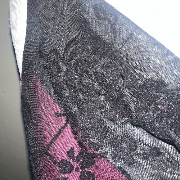 Byer Too Whimsygoth Midi Dress Mesh Black Overlay Pink Underlining Size Small - Picture 11 of 11